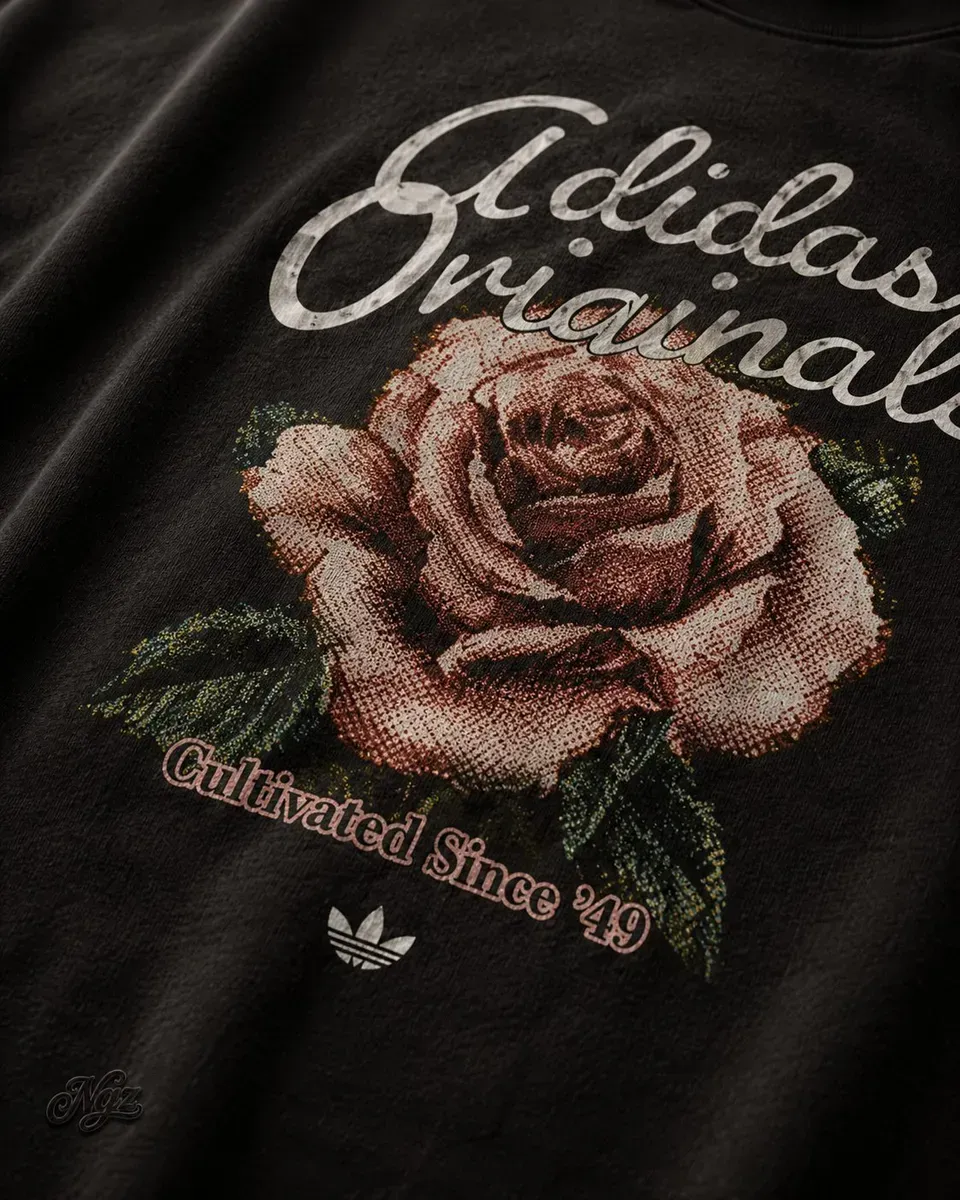 Adidas Rose Tee — remera streetwear original, detalle