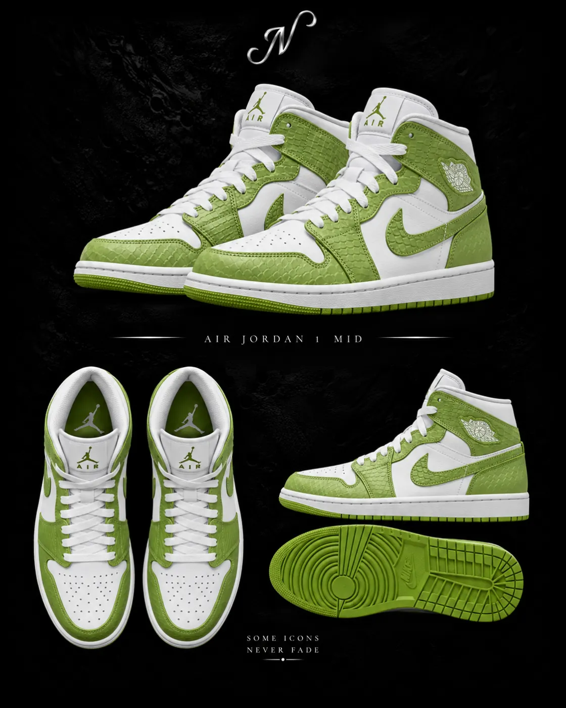 Air Jordan 1 Mid SE WMNS 'Green Python' — Jordan en oferta