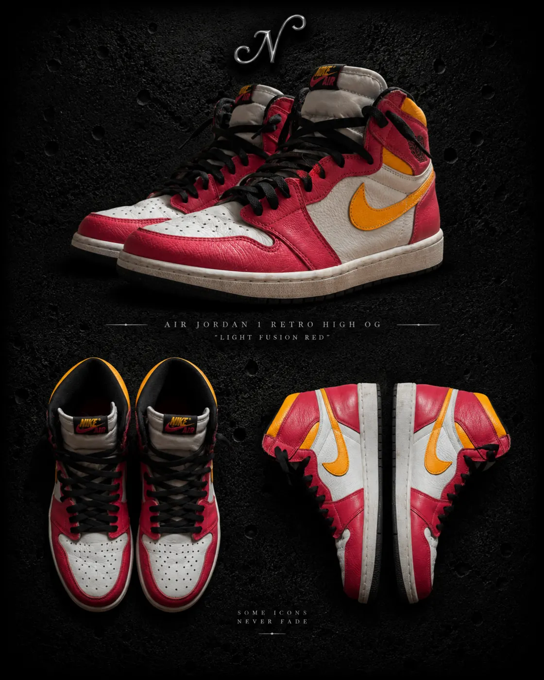Air Jordan 1 Retro High OG 'Light Fusion Red' — zapatilla streetwear original, vista frontal