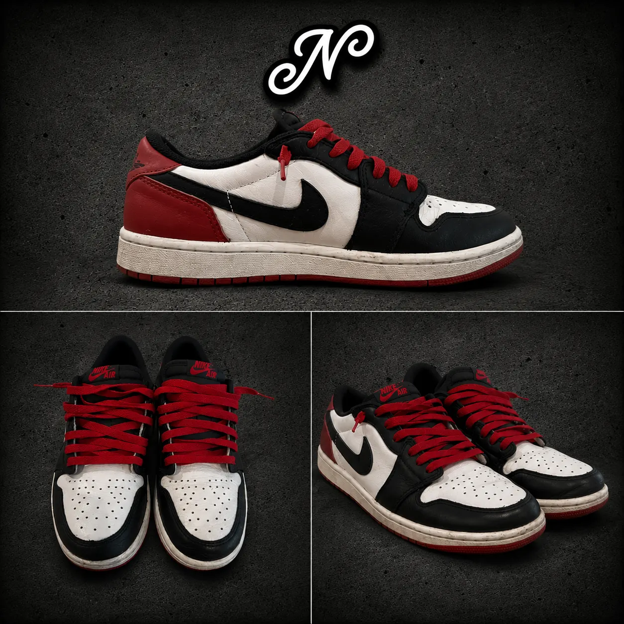 Air Jordan 1 Retro Low OG "Black Toe" Nike — zapatilla streetwear original, vista frontal