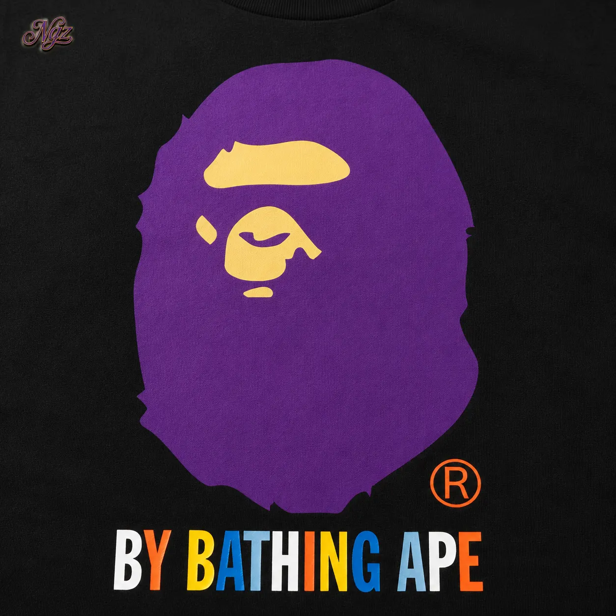 BAPE Colors By Bathing Ape Tee BlackPurple — remera streetwear original, detalle