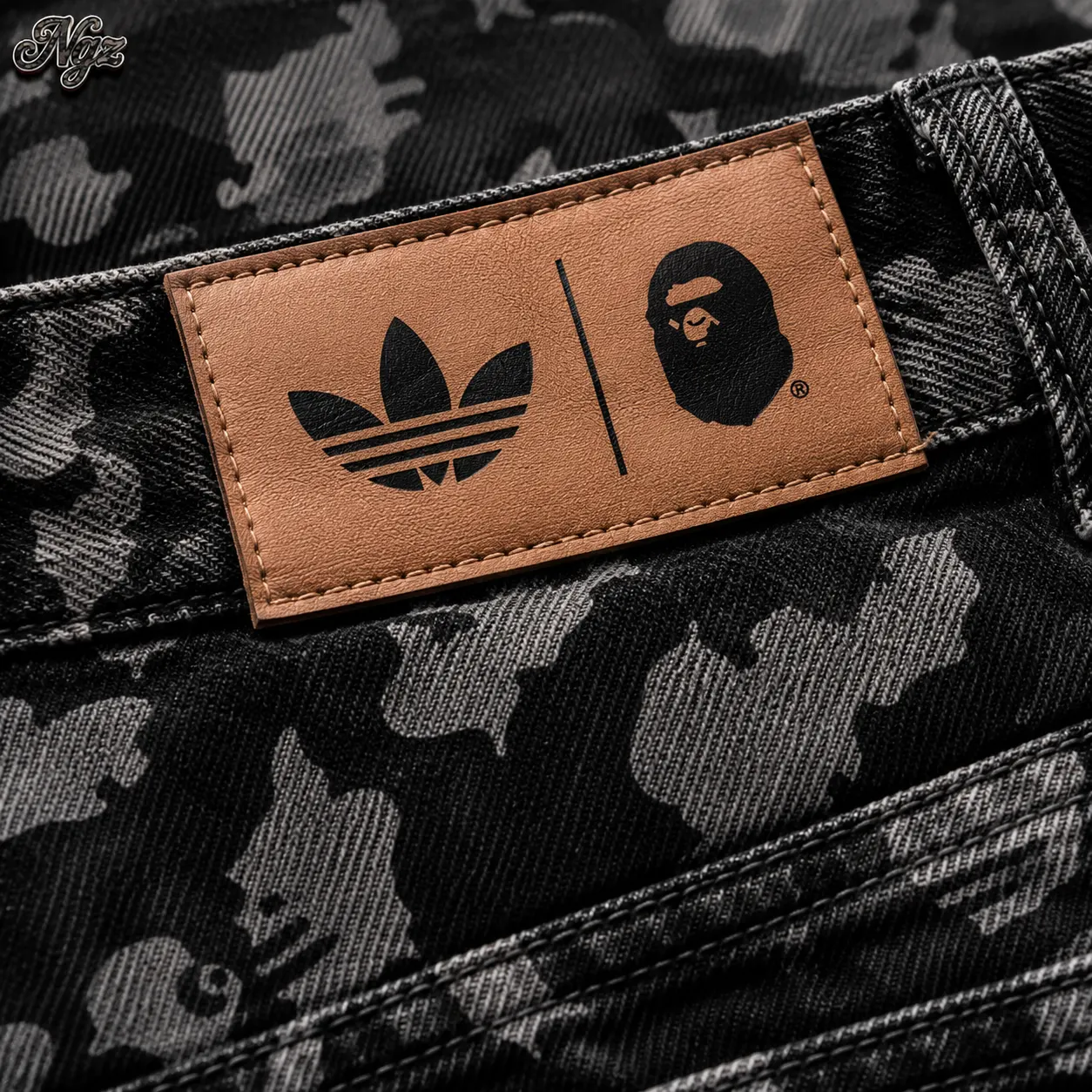 Bermuda BAPE x Adidas — pantalone streetwear original, vista completa