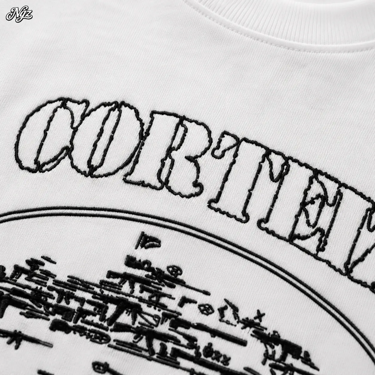 Corteiz OG Artillery Tee 'White — remera streetwear original, detalle