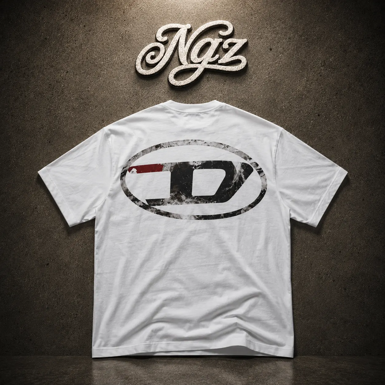 Diesel T-Wash-L6 Blanca — remera streetwear original, vista trasera
