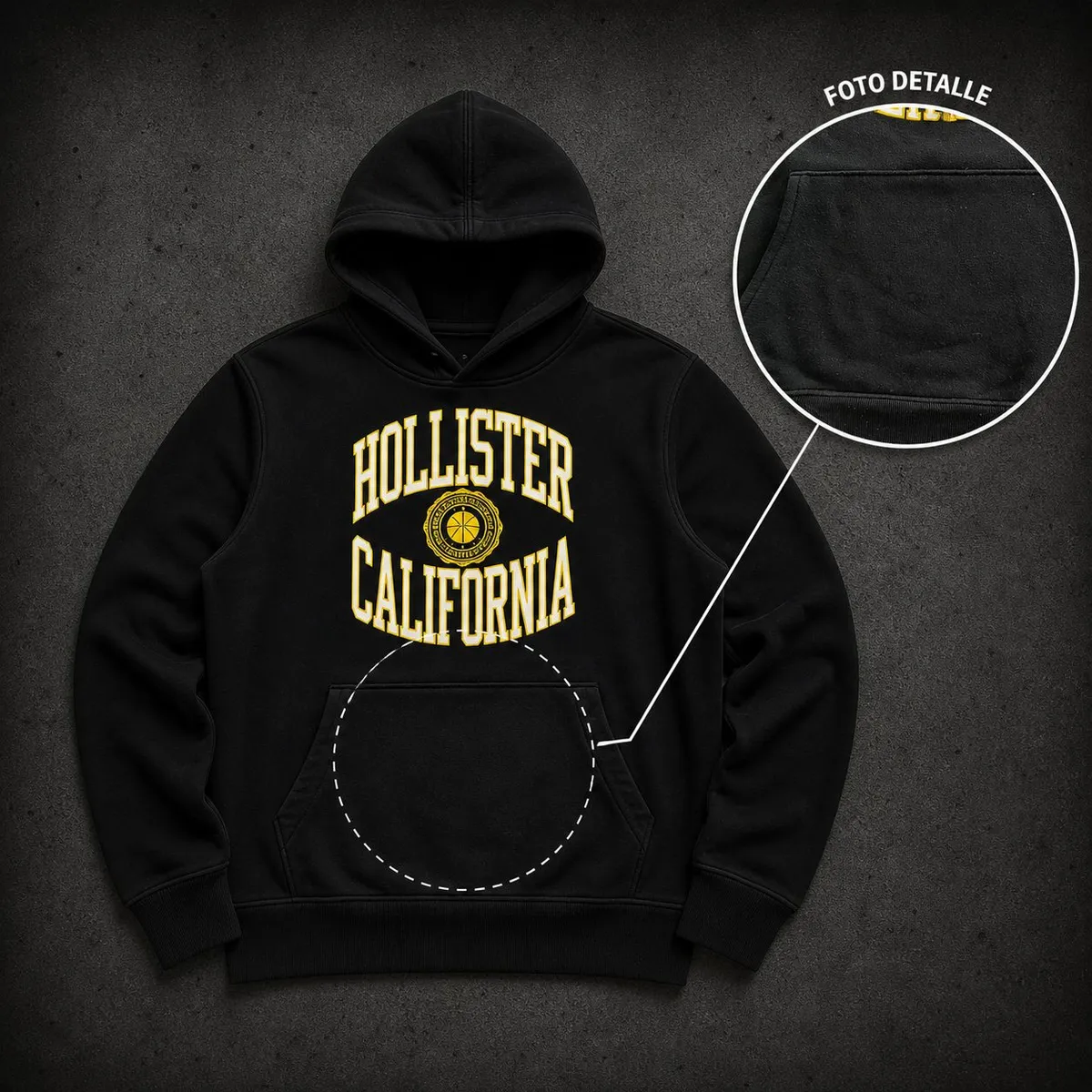 Hollister California — zapatilla streetwear original, detalle