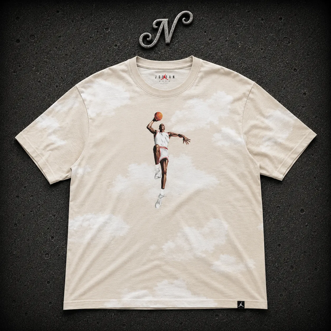 Jordan Essentials Statement 85 Printed Crew — remera streetwear original, vista frontal