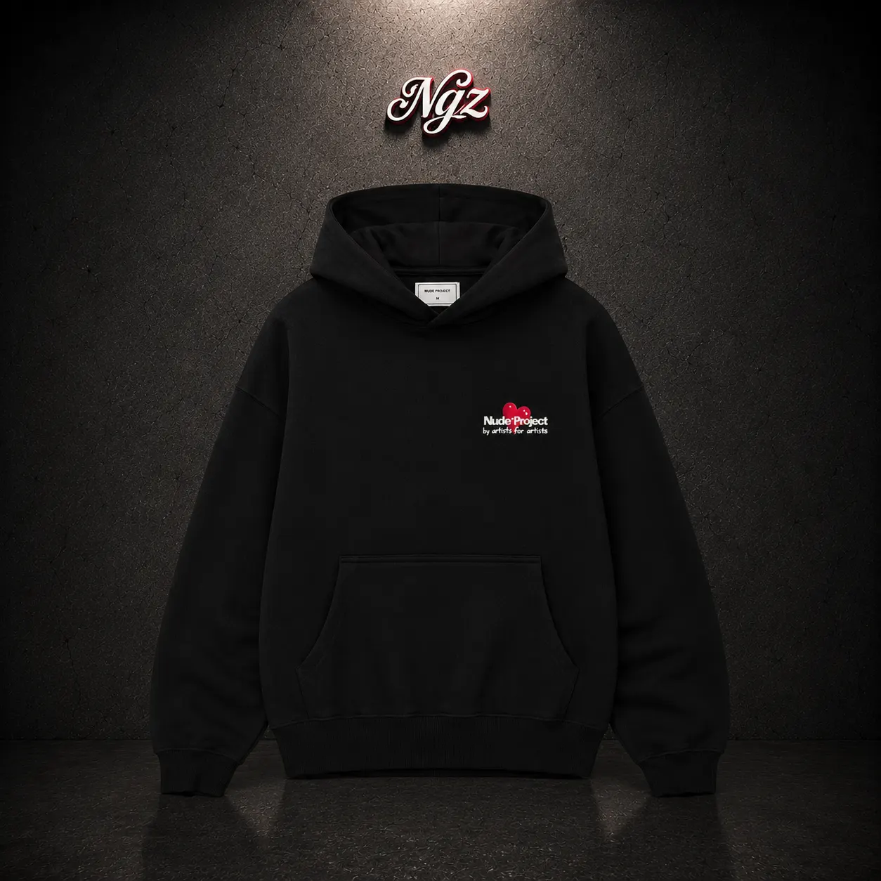 Juicy Cherry Hoodie 'Black Nude Project — buzo streetwear original, vista frontal