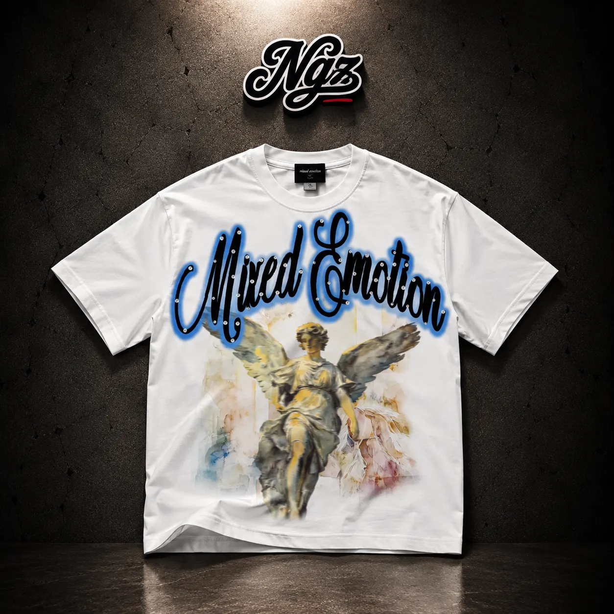 Mixed Emotion Blue “Rhine tone” Cropped Shirt — Mixed Emotions en oferta