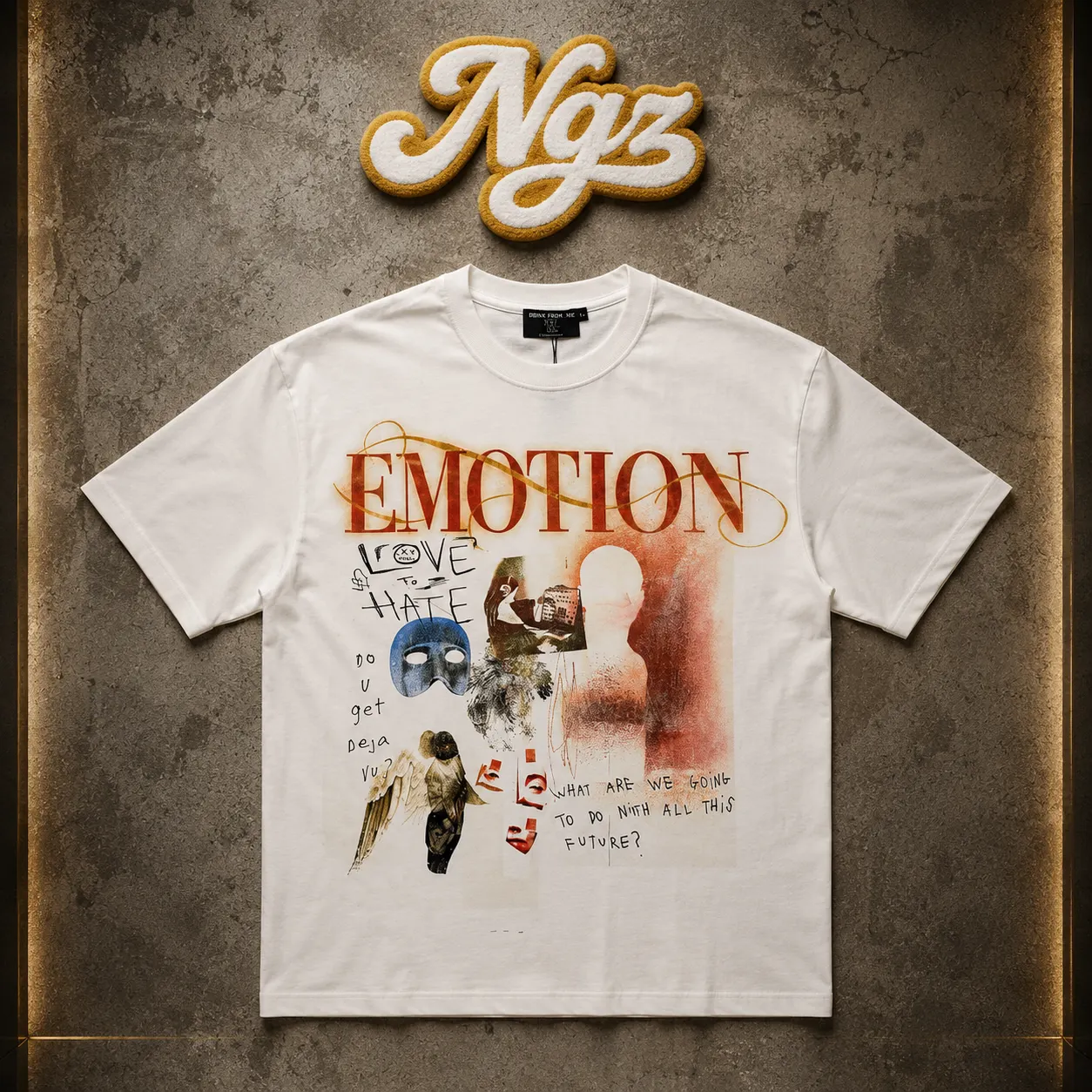 Mixed emotion Deja Vu Tee — remera streetwear original, vista frontal