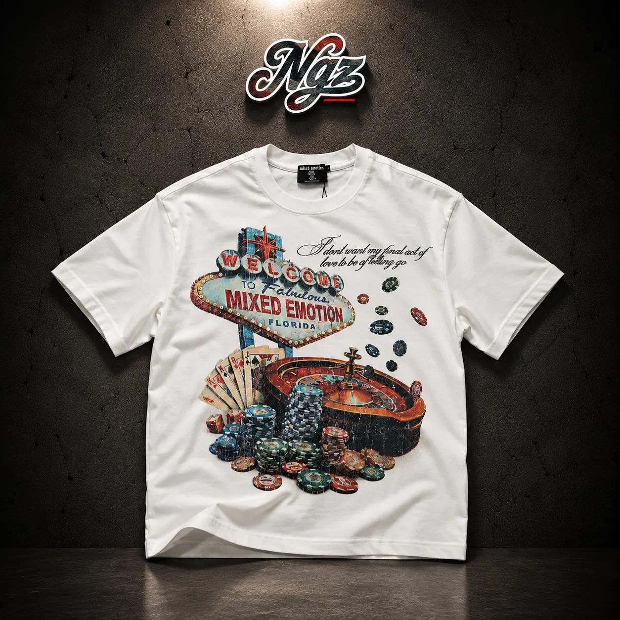 Mixed Emotion “Lottery” Tee Mixed Emotions — remera streetwear original, vista frontal