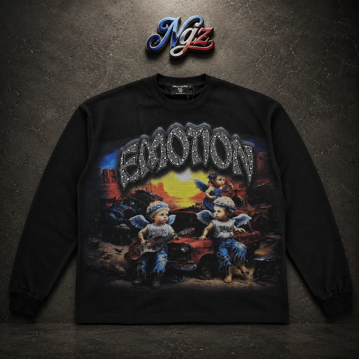 Mixed Emotion "Sunrise" Thermal Long Sleeve — buzo streetwear original, vista frontal