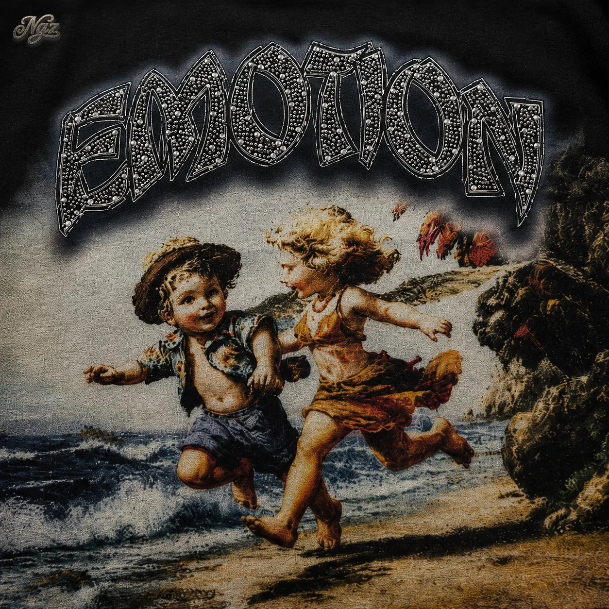 Mixed emotions  "Seaside Tee" — remera streetwear original, detalle
