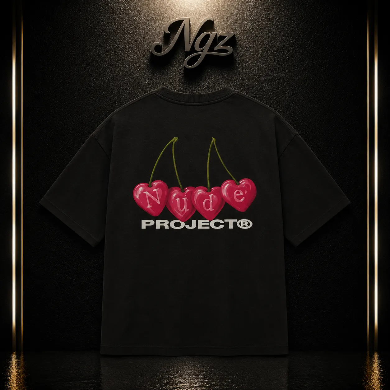 Nude Project  Cherry Tee Black — remera streetwear original, vista trasera