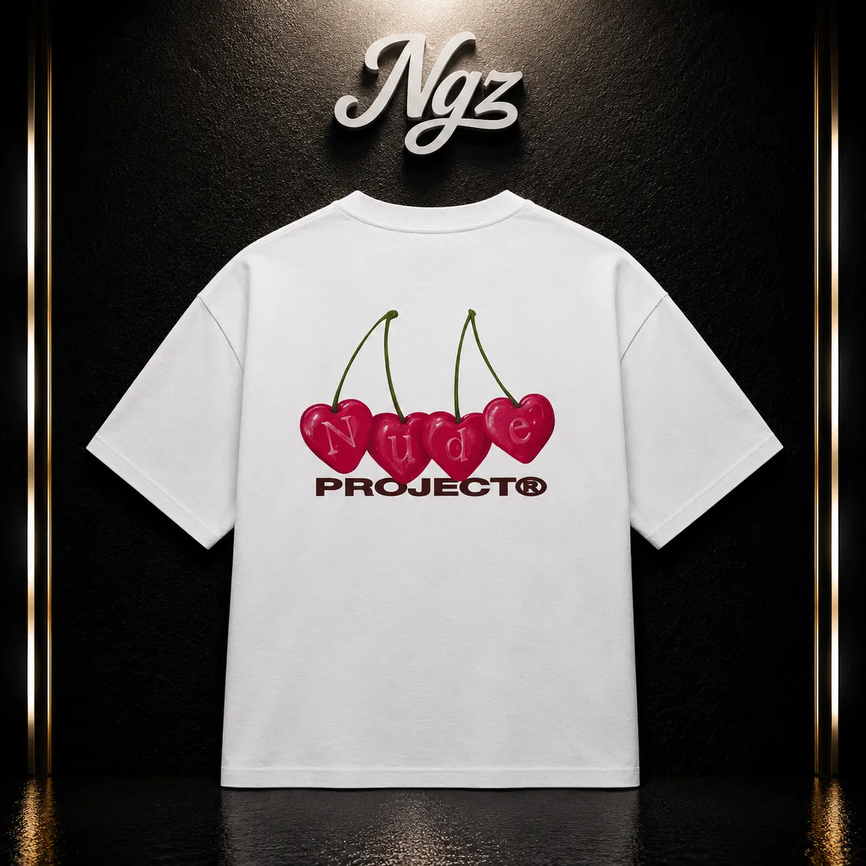 Nude Project  Cherry Tee White — remera streetwear original, vista trasera