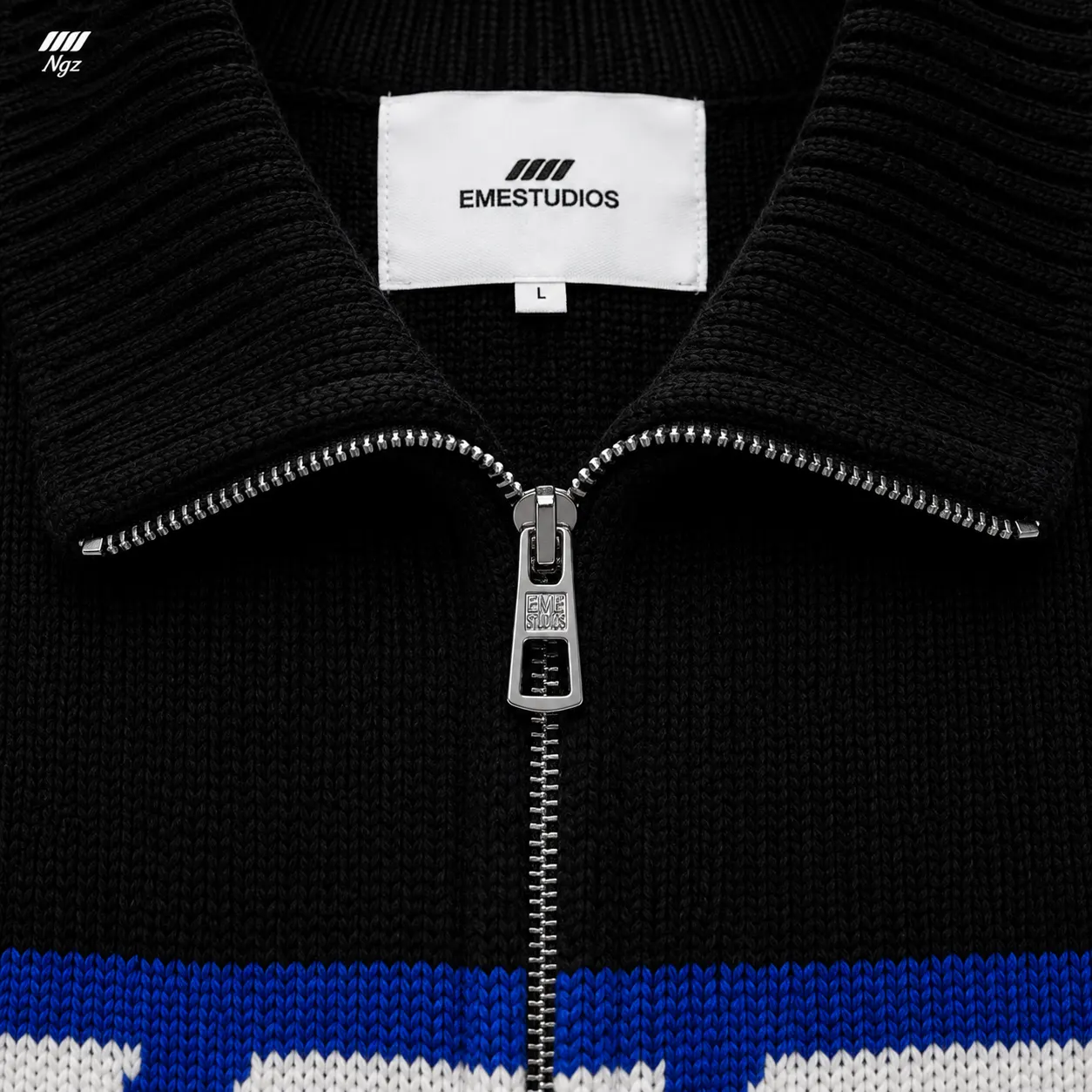 Thrill Sodalite R9 Zipper Knit EME Studios — buzo streetwear original, vista trasera