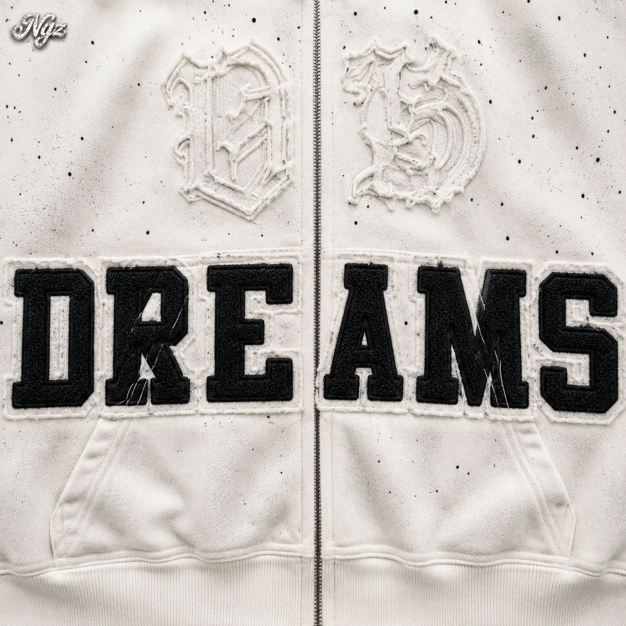 Vale Forever "Classico" White Valley — buzo streetwear original, vista lateral