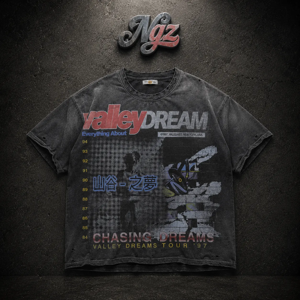 Vale Forever Dreamcrasher Tee Black Valley — remera streetwear original, vista frontal