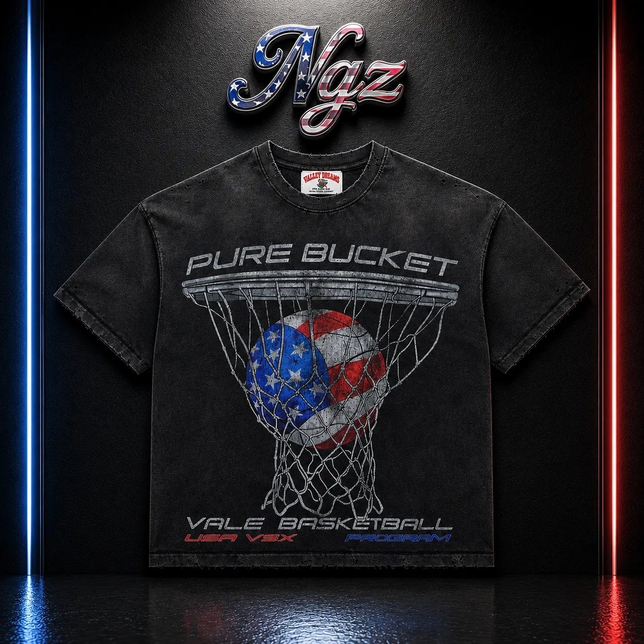 Valley Pure Bucket — remera streetwear original, vista frontal